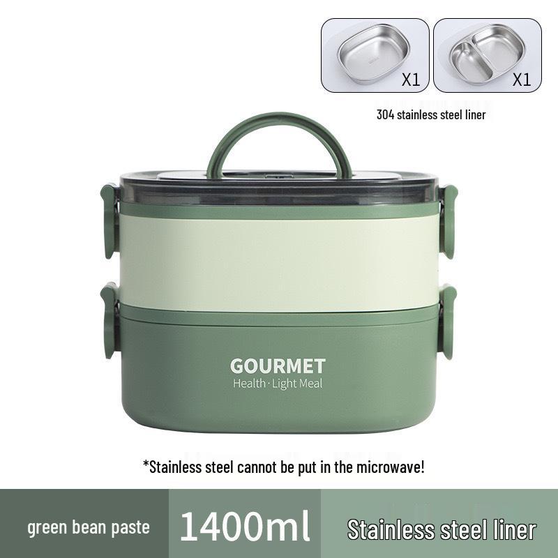 Microwaveable Insulated Lunch Box with Cutlery: Large Capacity Bento for Office Workers and Students