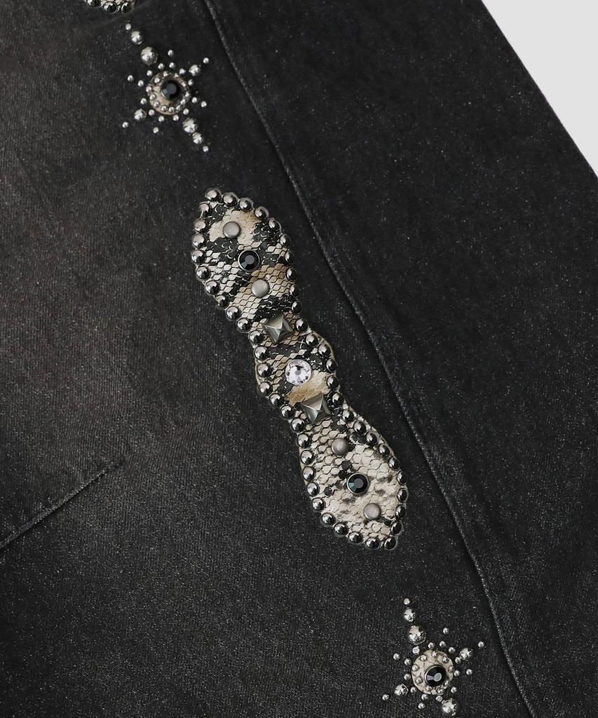 BADBLOOD Viper Gemstone Curved Pants - Dusty Black