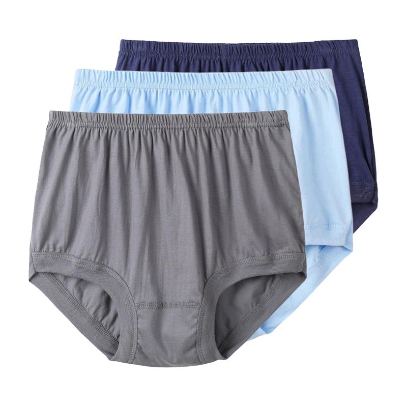 3PCS Big Size Underwear Men's Briefs Large Underpants Middle-aged and elderly Cotton ComfortablePanties L XL 2XL 3XL 4XL 5XL