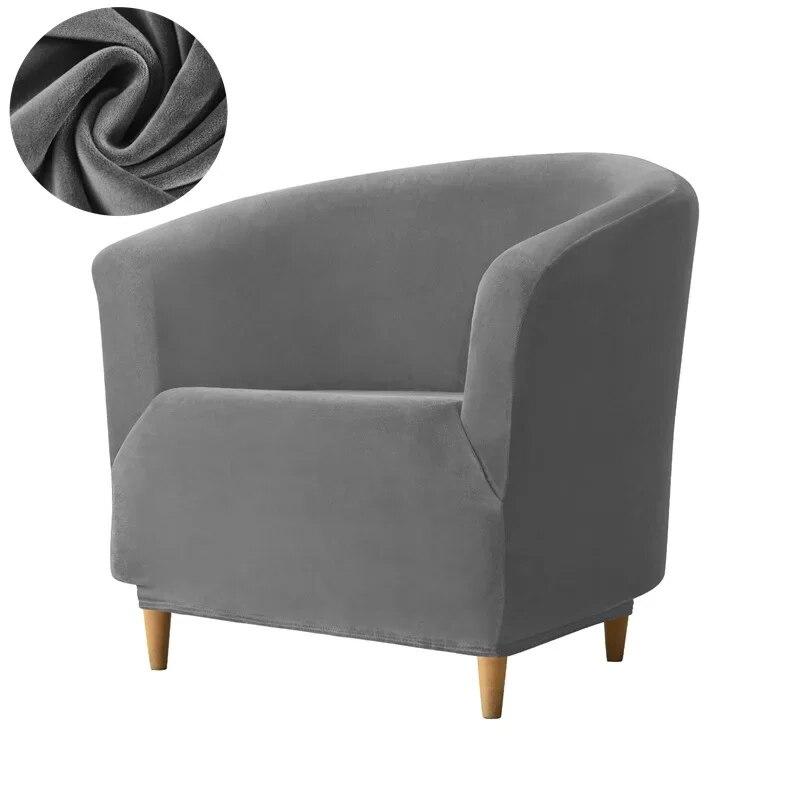 Velvet Leisure Club Armchairs Chair Covers Stretch Sofa Slipcover Removable Elastic Sofa Couch Cover for Bar Counter Solid Color
