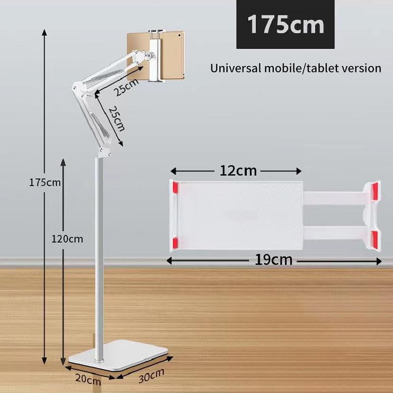 

Напольный держатель для телефона, планшета, смарт-устройства, вращающийся на 360 градусов кронштейн для iPad, iPhone, Samsung 175cm белый