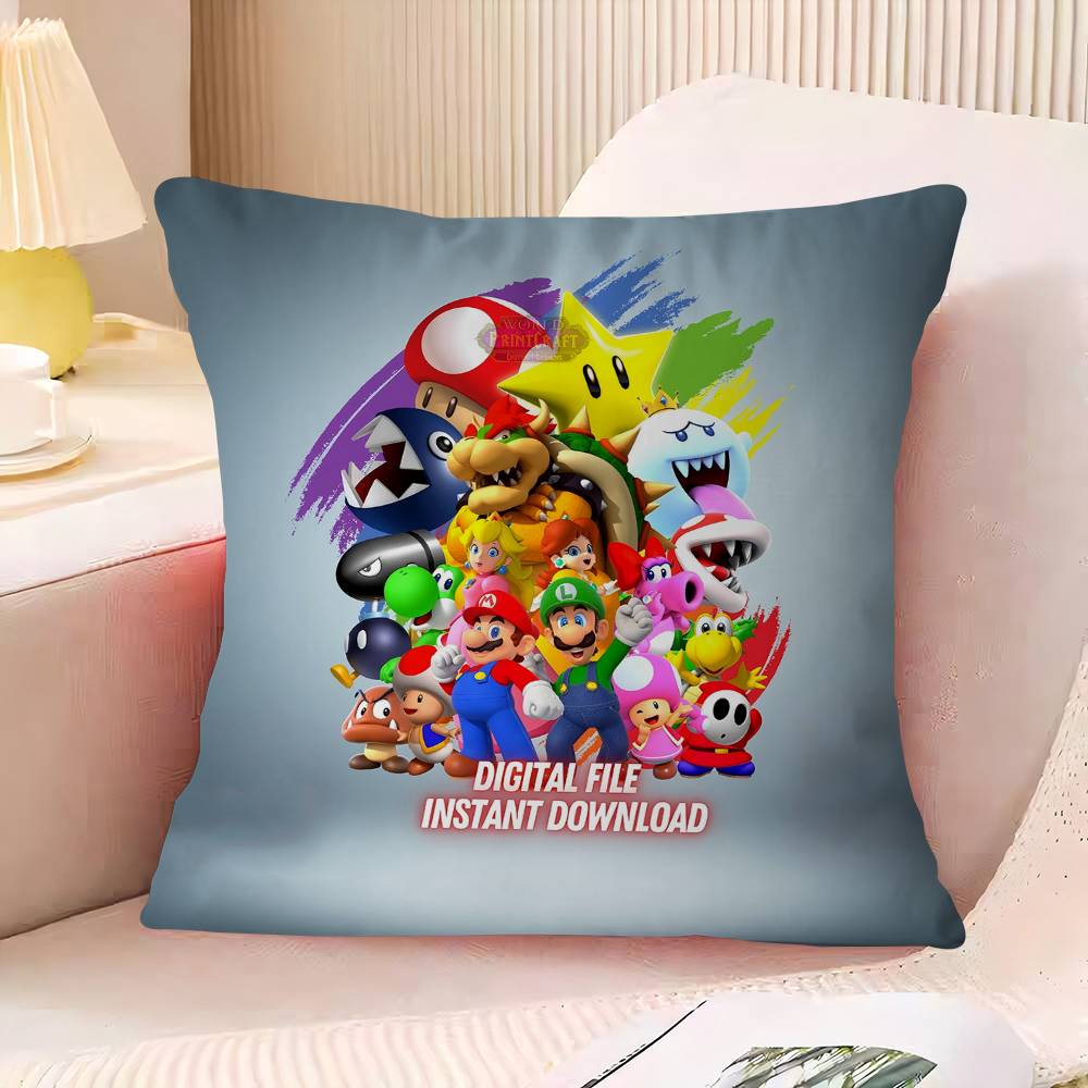 

Гра Super M-mario Персоналізована Наволочка Пилозахисний Чохол Спальня Дитяча Вечірка Декорація Наволочка День Народження Дитячий Подарунок 16x16Inch