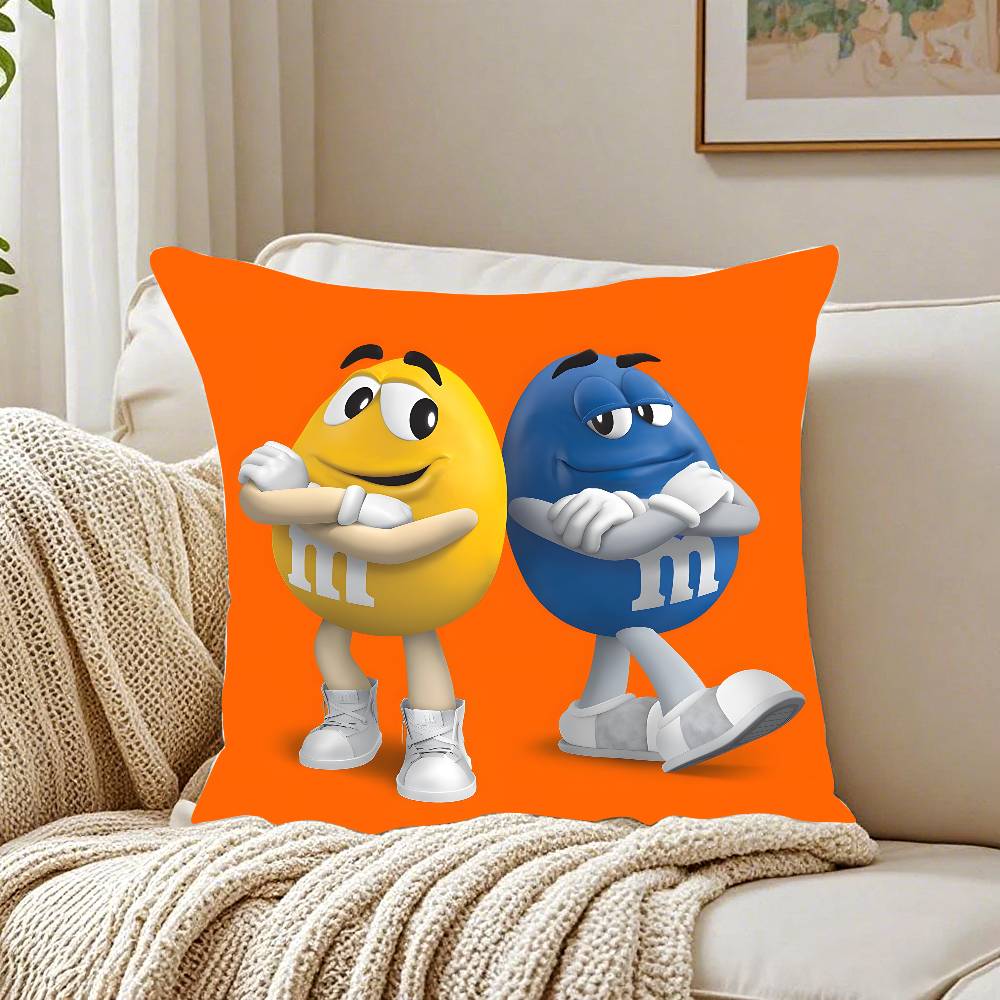 M&M's Chocolate Candy Meme Pillow Case Pattern Printed Pillowcase for Living Room Sofa Cushion Cover & Bedroom Decor