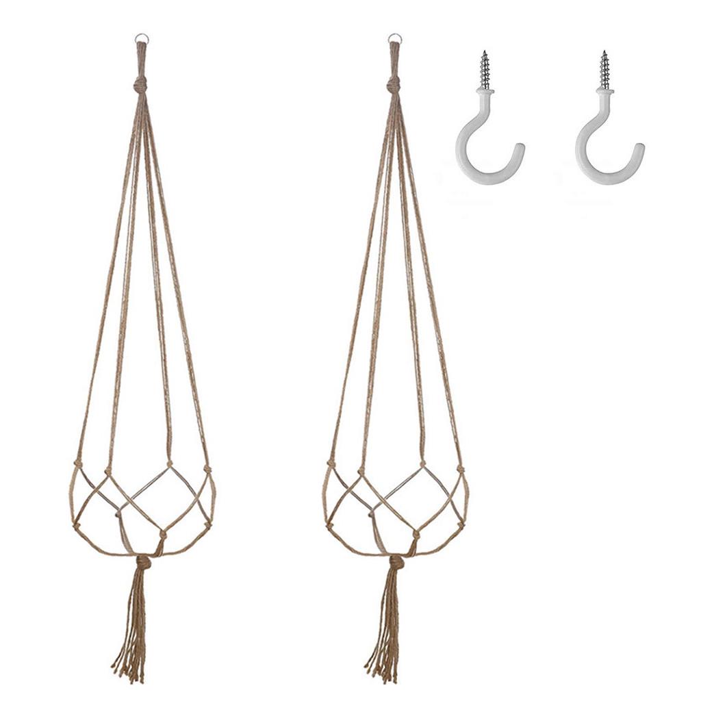 

Macrame Plant Hangers Hanging Basket Hanging Plant Holder Bohemian Decor Plant білий