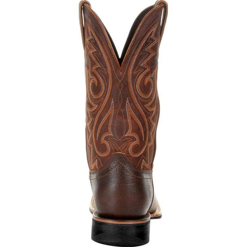 Cizme Western Cowboy Negru Maro Pantofi de iarna din piele artificiala Cizme barbati retro Cizme barbati brodate Cizme la jumatatea gambei Marimea Plus 48 Bote