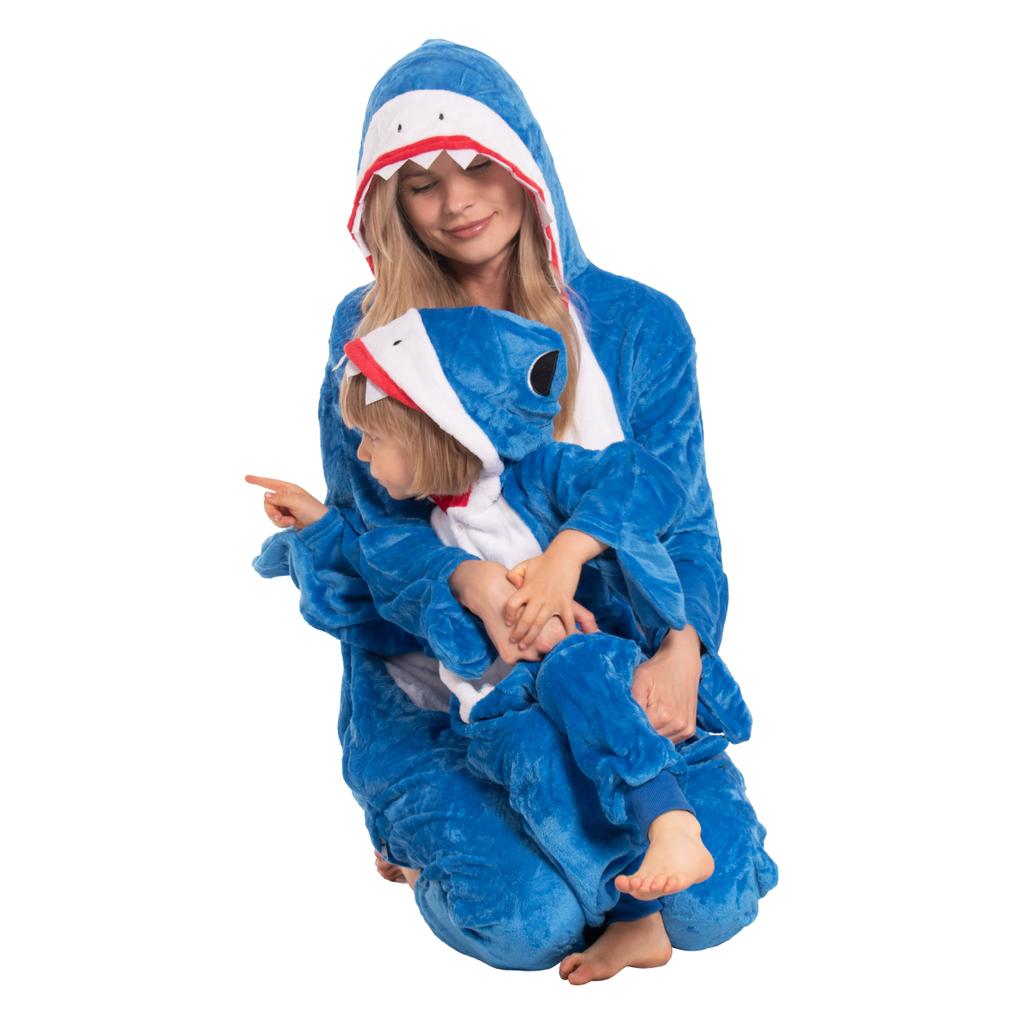 Piżama damska kombinezon kigurumi onesie kostium niebieski rekin 165-175 l