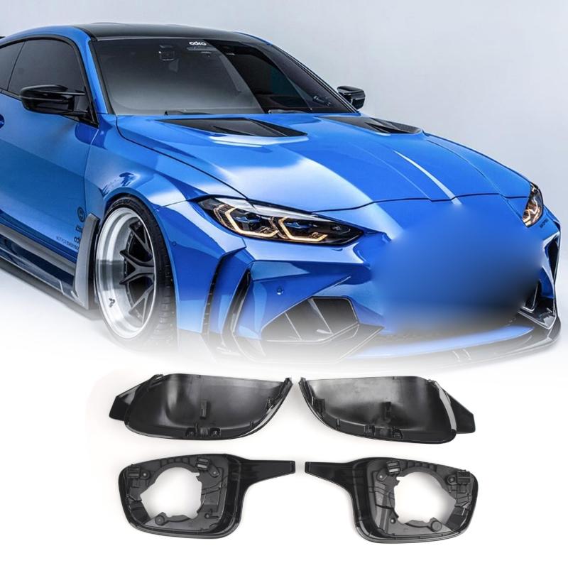 Side Mirror Replace Covers 51168746847, 51168746848 Black ABS Material Non Interference Folding Function