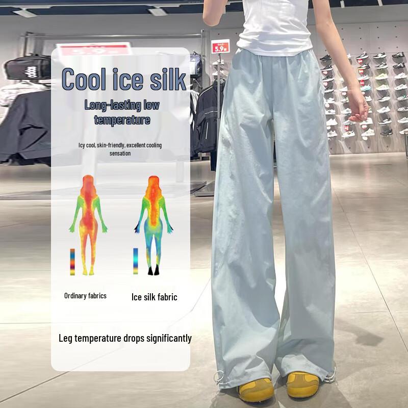 JEANSWEST Women's Quick-Dry High-Waist Wide-Leg Cargo Pants