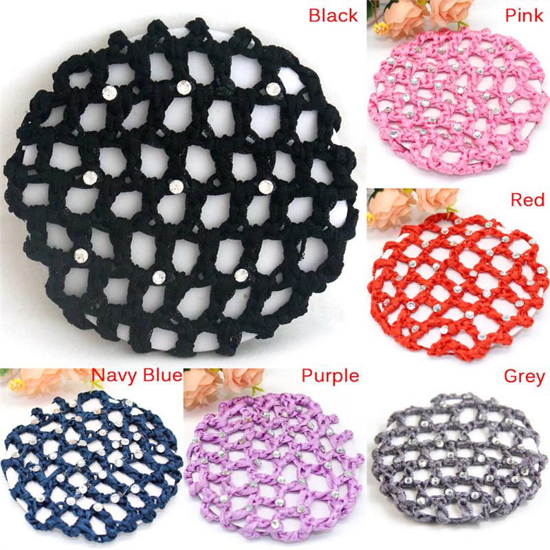 Women Bun Cover Snood Hair Net Ballet Dance Skating Crochet Chic
