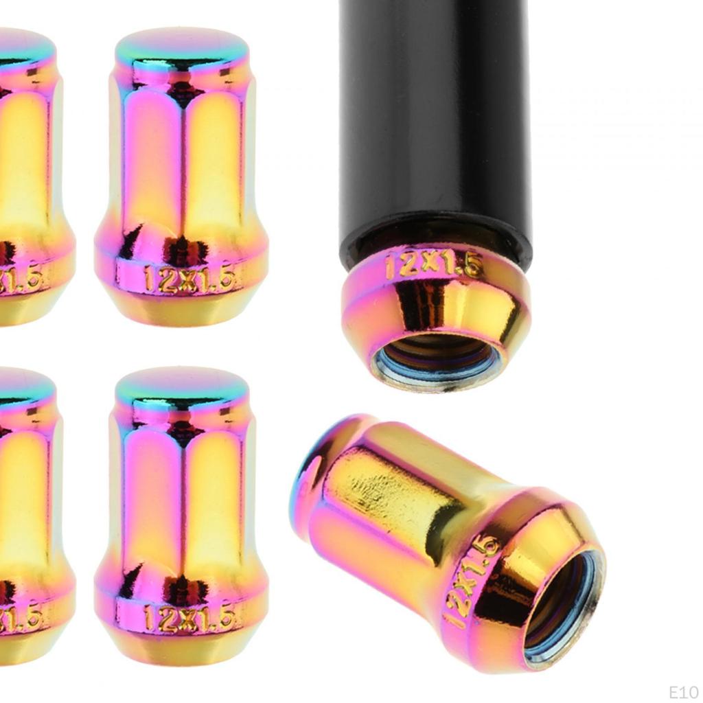 20 Pieces M12 Wheel Lug Nuts with Socket Open End Spare Parts Accessory Replacement