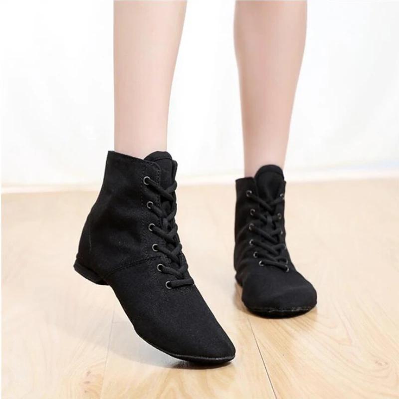 New High Gang Canvas Jazz Shoes Women Maodi Ballet Dance Shoe Sneakers Latin Tango Dancing Ladies Girls Pointe Shoes for Ballet