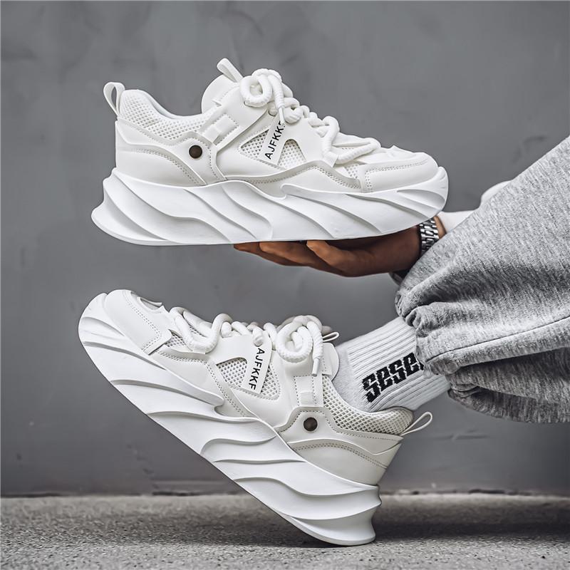 

2024 модная и удобная обувь с дышащей подошвой на сетчатой ​​подошве, летняя распродажа, мужская повседневная обувь, дышащие кроссовки с толстой подошвой 39 белый