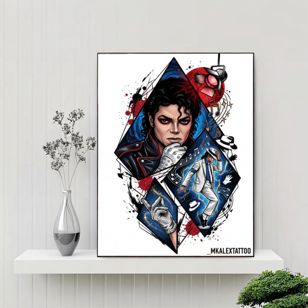 Michael Jackson Pop 5D Diy Diamond Paintings Mosaic Wall Round Diamond Art Painting Kits Embroidery Crystal Accessories Frameless