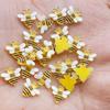 40Pcs New Cute 10mm Resin Mini Little Bee Flat Back Cabochon Scrapbook Kawaii DIY Embellishments Accessories