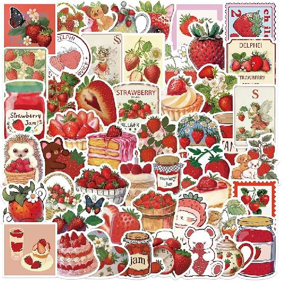 Chef and Kitchenware Stickers 54 Pcs Vinyl Funny Cartoon Cooking Themed Sticker for Laptop Water Bottle Skateboard Car Luggage Scrapbook Bike земляничный
