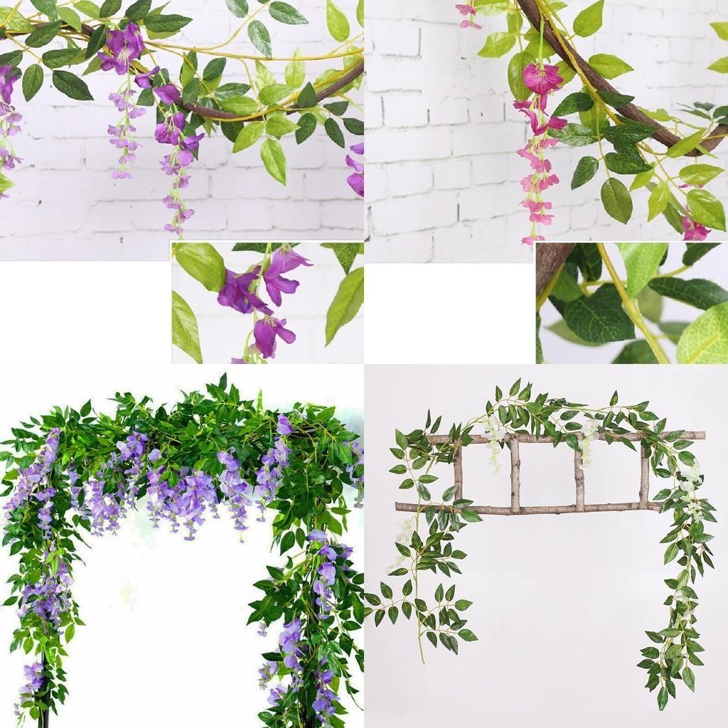 Exquisite 2x Artificial Wisteria Flower Vine Ideal For Elegant Indoor And Outdoor Decoration