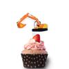7pcs Truck Car Excavator Tractor Cupcake Topper Boys Favors Birthday Cake Decoration Paper Backing Dessert Insert Party Supply