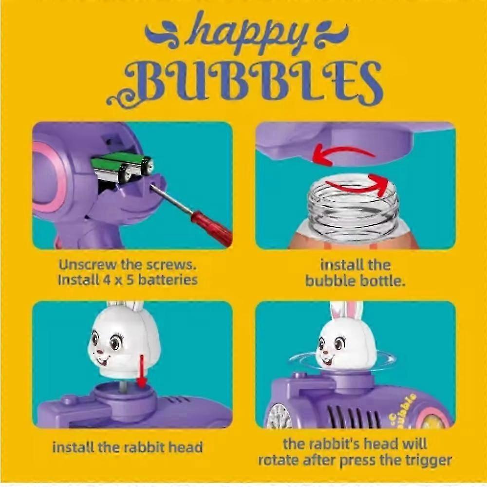 Easter Bunny Bubble Gun,Bunny Bubble Machine Portable Bubble Blower Party Gifts