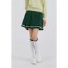 Goxo Pleats Skirt Green Metal Logo