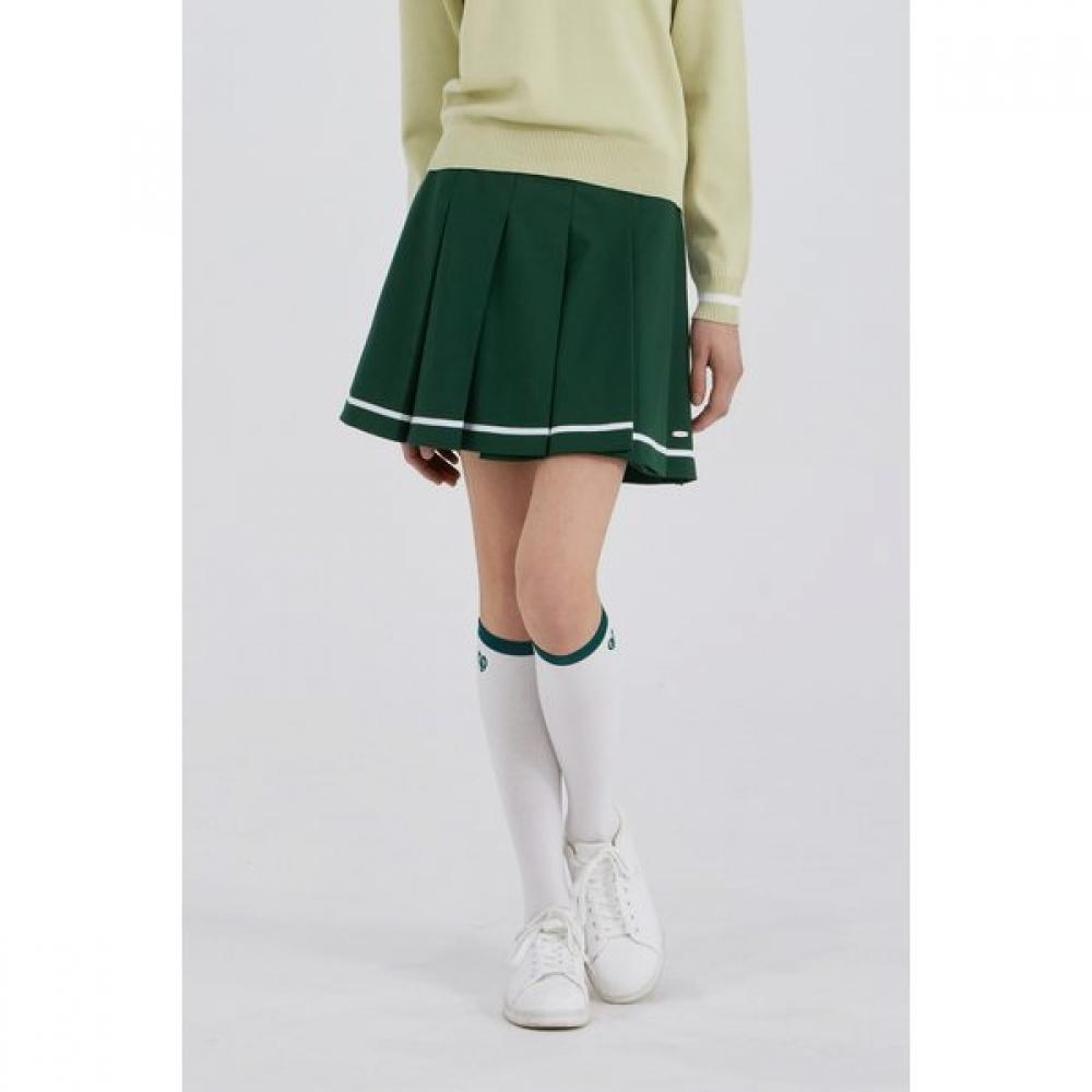 Goxo Pleats Skirt Green Metal Logo