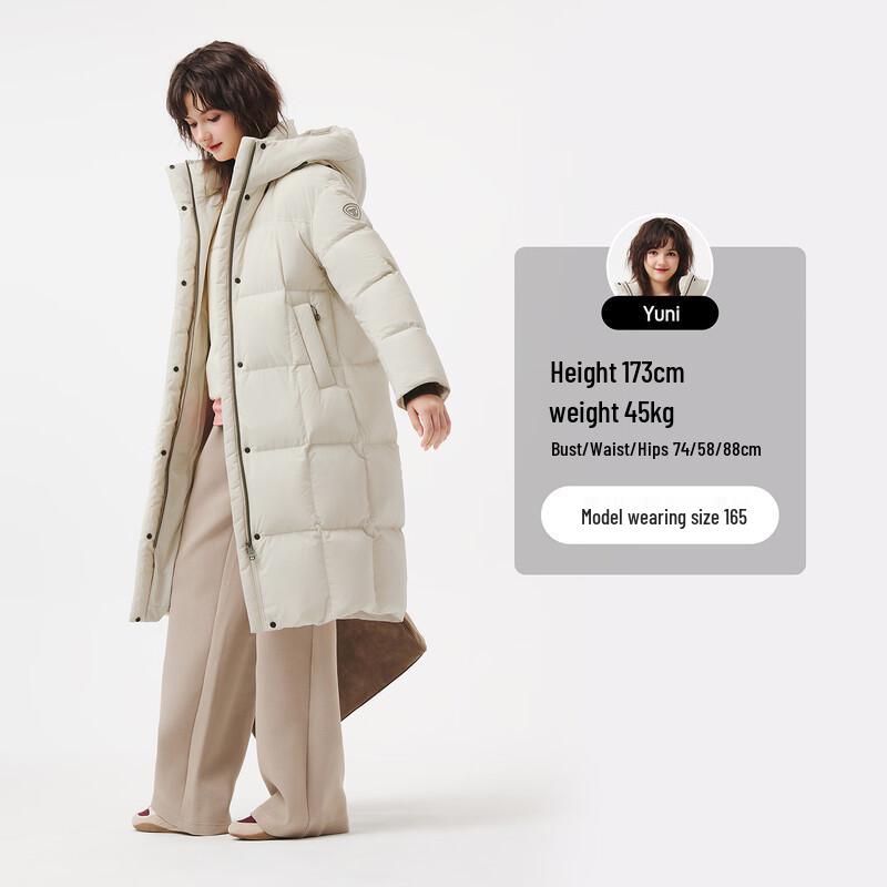Tanboer Women's Long Hooded Puff Down Jacket 5530822D