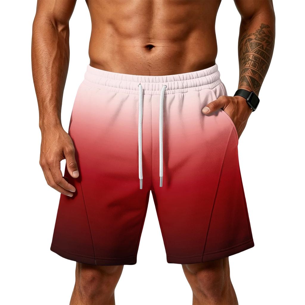 Men's Loose Fit Air Layer Athletic Shorts with Pockets Elastic Waistband Drawstring Gym Training Beach Casual Shorts