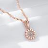Rose Gold Color Crystal Flower Pendant Necklace For Women Full Shiny Natural Zircon Accessories Daily Fine Jewelry
