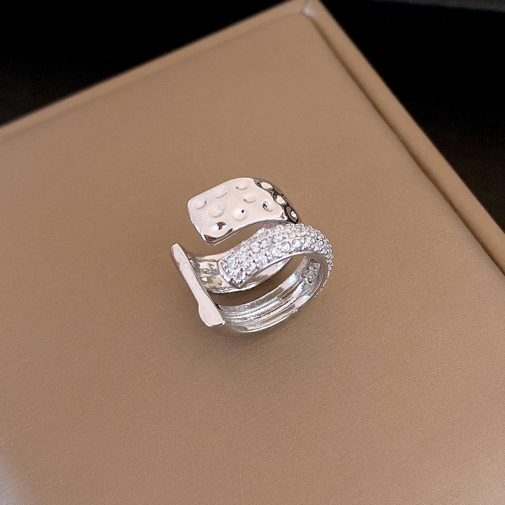 Cold wind geometric leaves zircon earclips personality temperament no earrings earrings women
