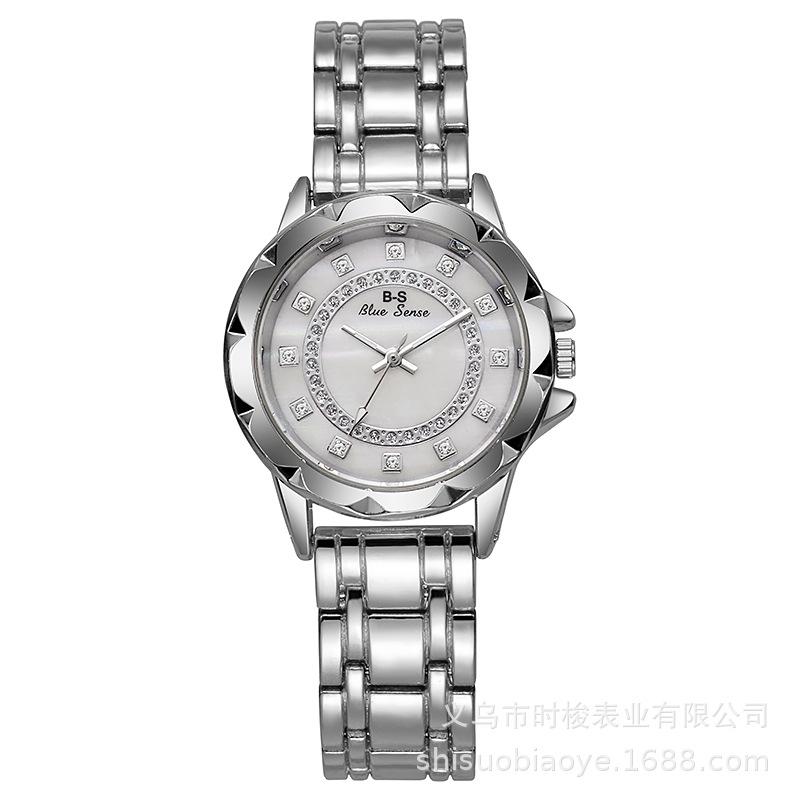 

Женские часы Роскошный бренд Высокое качество Стальной браслет Цветок Белый перламутр Водонепроницаемые Модные женские кварцевые часы серебряный