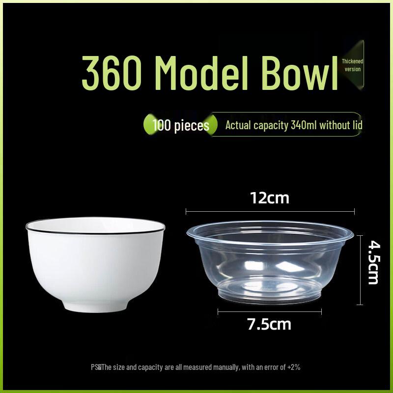 ZISIZ Disposable Plastic Round Bowls with Lids