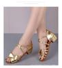 Girls' White Bow Latin Dance Shoes - Soft Sole, Mid-Heel for Cha-Cha and Standard Practices