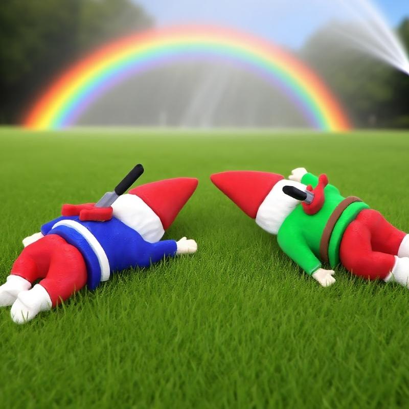 2Pcs Elf Gnome Christmas Ornaments Plastic Refrigerator Magnets for Home Decorations