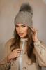 Lamis Eco-Friendly Pompom Hat, Dark Beige, Cameo