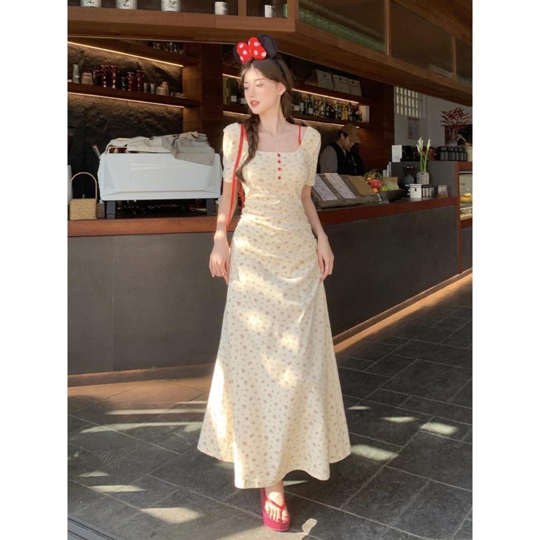 Elegant Plus Size Floral Short Sleeve Summer Dress for Women S [Recommended 60-85 lbs]