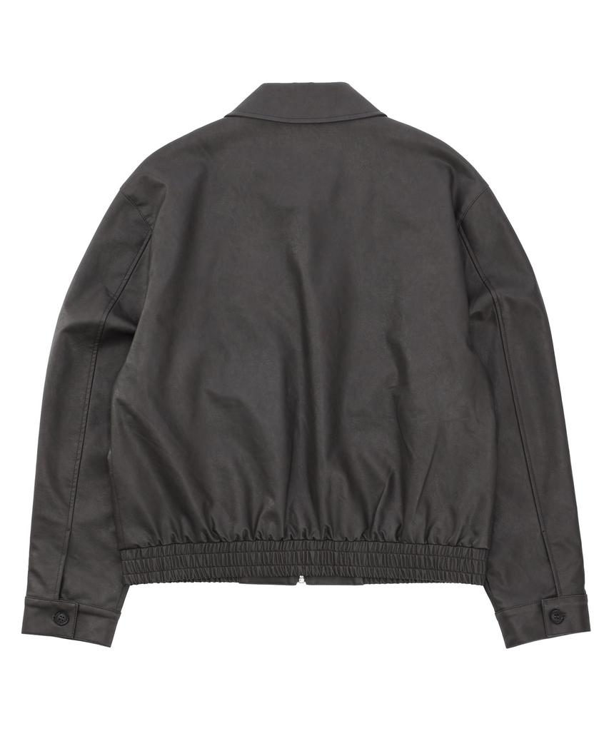 Nowandtomorrow Leather Short Jumper [3 Color]
