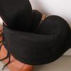 White Brown Women Mid Calf Boots Med Wedge Heel Big Size 50