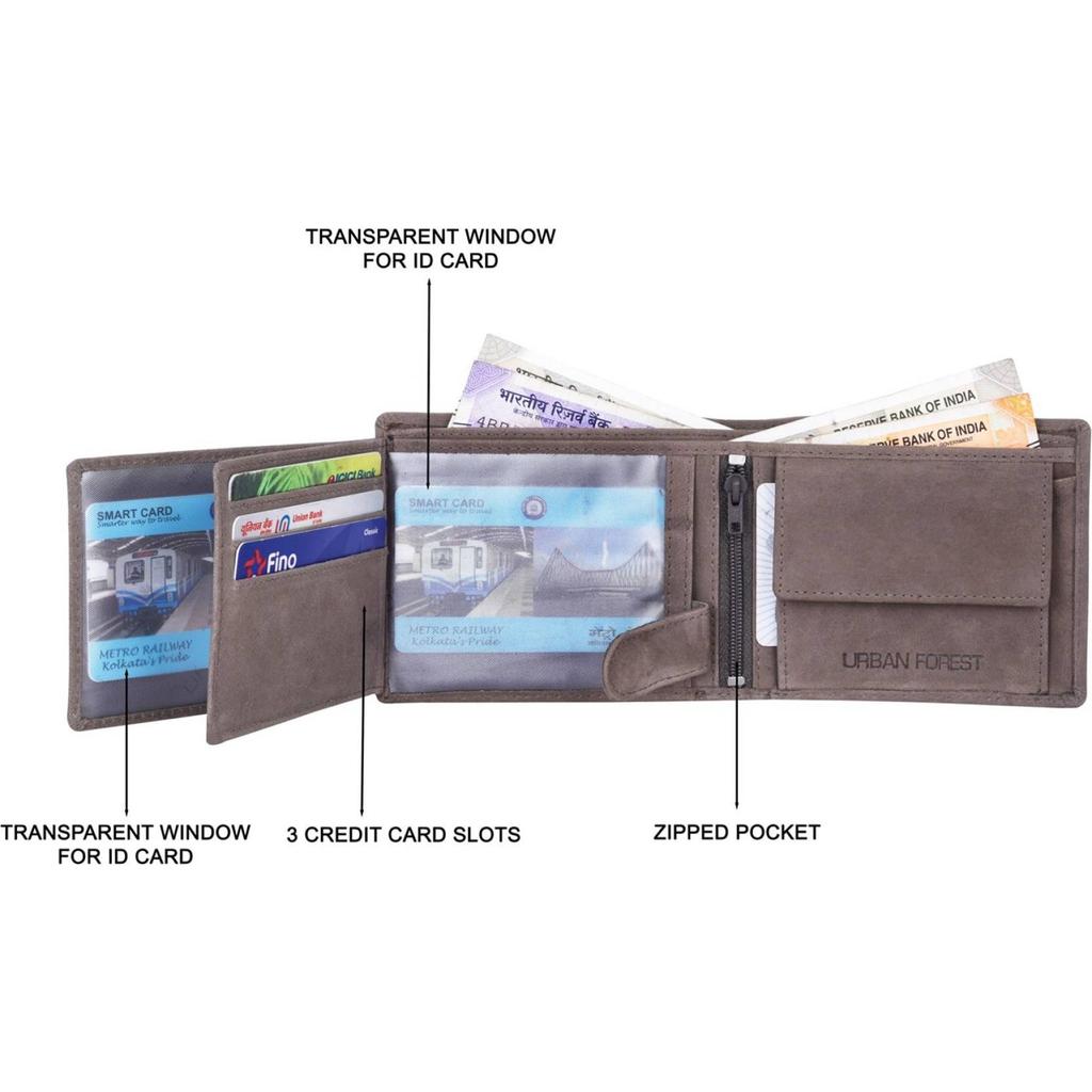 Men Casual, Formal, Trendy Genuine Leather RFID Wallet - Regular Size (6 Card Slots)