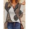 Comfortable, Trendy, Casual, Elegant Style Elements, Printed Pattern, Coded Women's Clothing, Garden Collar, Zipper, Long Sleeves