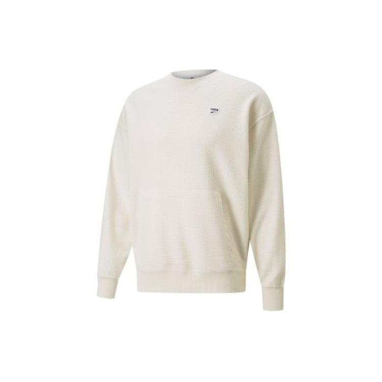 PUMA Downtown Waffle Crewneck Sweatshirt White Men s 537730-99 S