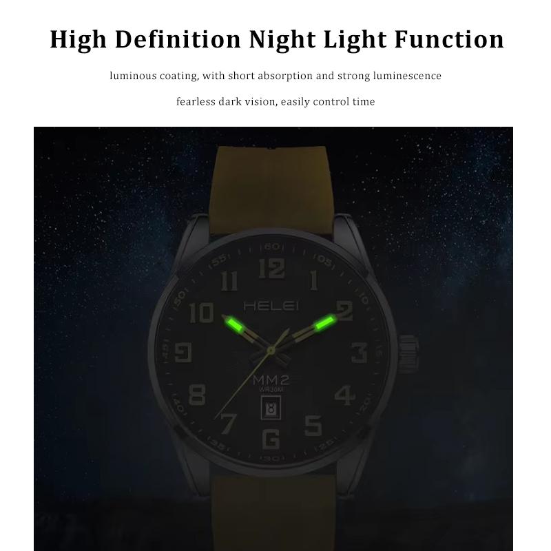 Mens Quartz Watch Large Dial Magnetic Silicone Strap, Luminous Hands Date, 30M Daily Waterproof Wrist Watches