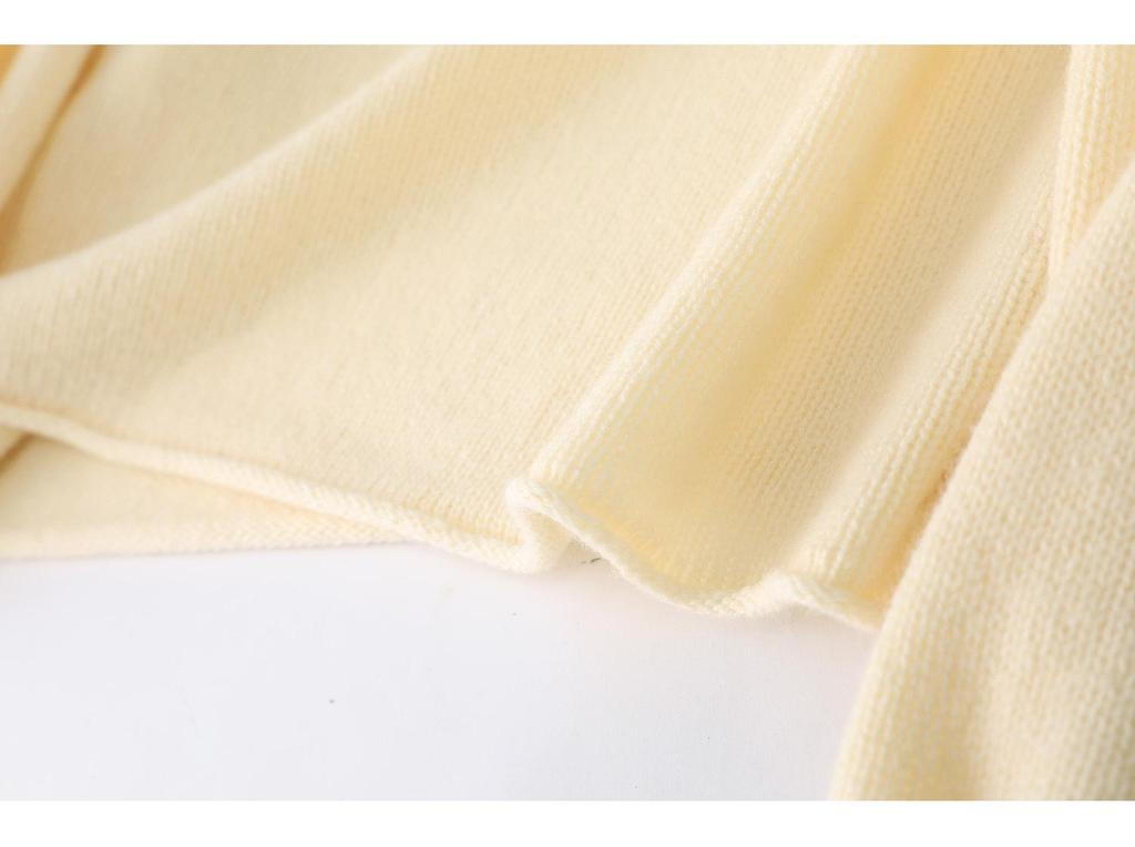 Women's Plus Size Embroidered Cashmere Sweater - Rolled-edge Round Neck, 100% Pure Wool Knit, Autumn/Winter Loose Fit Base Layer