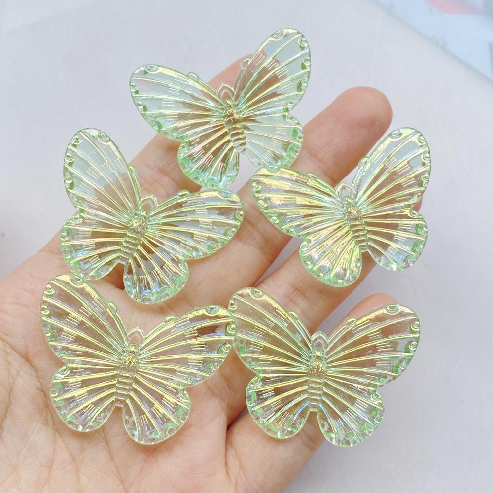 10 Pcs Cute Colorful Beautiful Butterflies Flat Back Resin Cabochons Scrapbooking DIY Jewelry Hairpin Craft Decoration