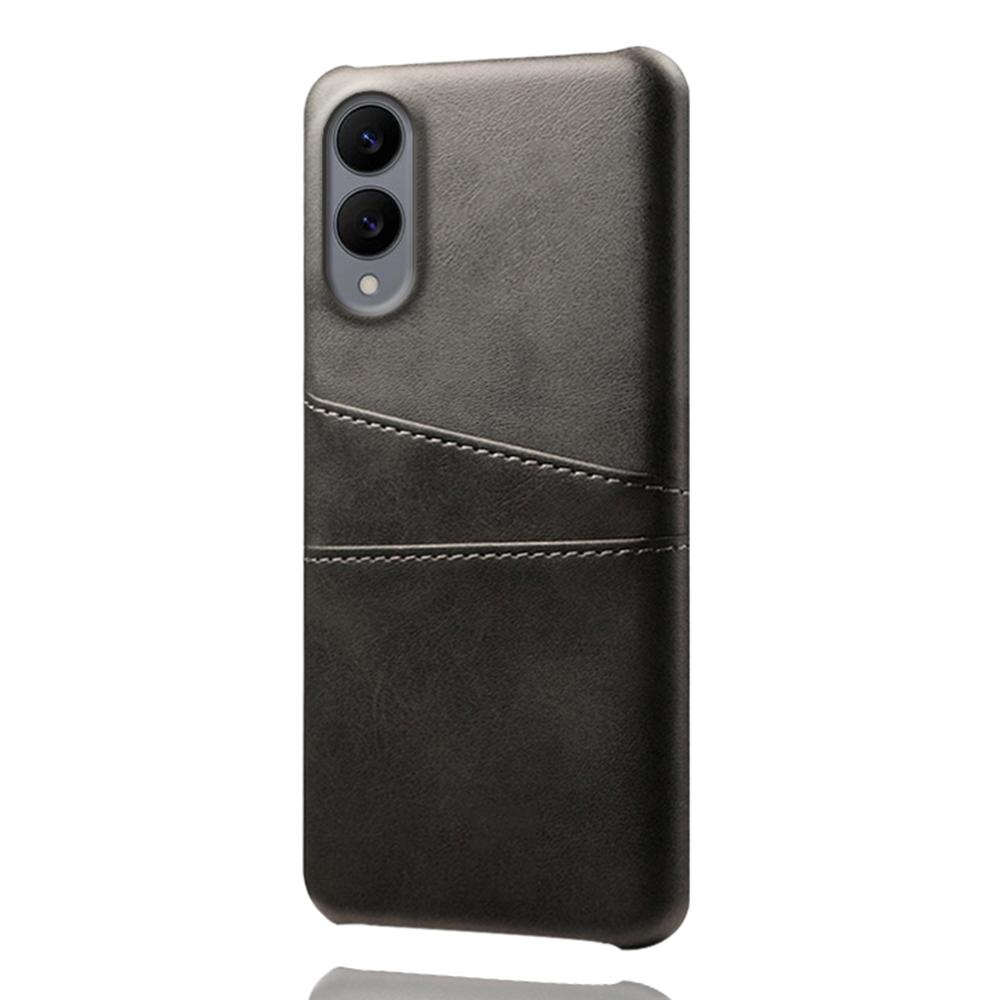 

For Samsung Galaxy S25 Edge Case Dual Card Slots PU Leather+Hard PC Phone Cover Brown