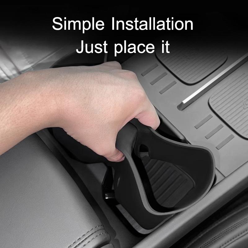 For Hyundai Santa Fe 2024 Center Console Cup Holder Mat Silicone Storage Slot Pad Anti Slip Shockproof Organizer Accessories