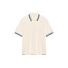 Serie di Collaborazione SS23 X JW Anderson Polo a Maniche Corte Tinta Unita con Bordino a Strisce Uomo top Bianco Sporco 458078-01
