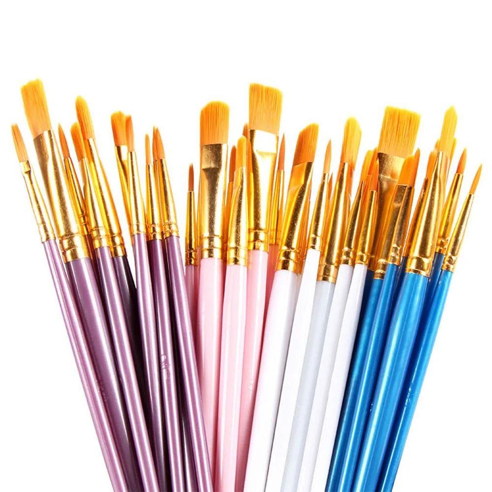 10Pcs/set Watercolor Acrylic Artist Paint Brush Set Paintbrush Drawing Art Supply