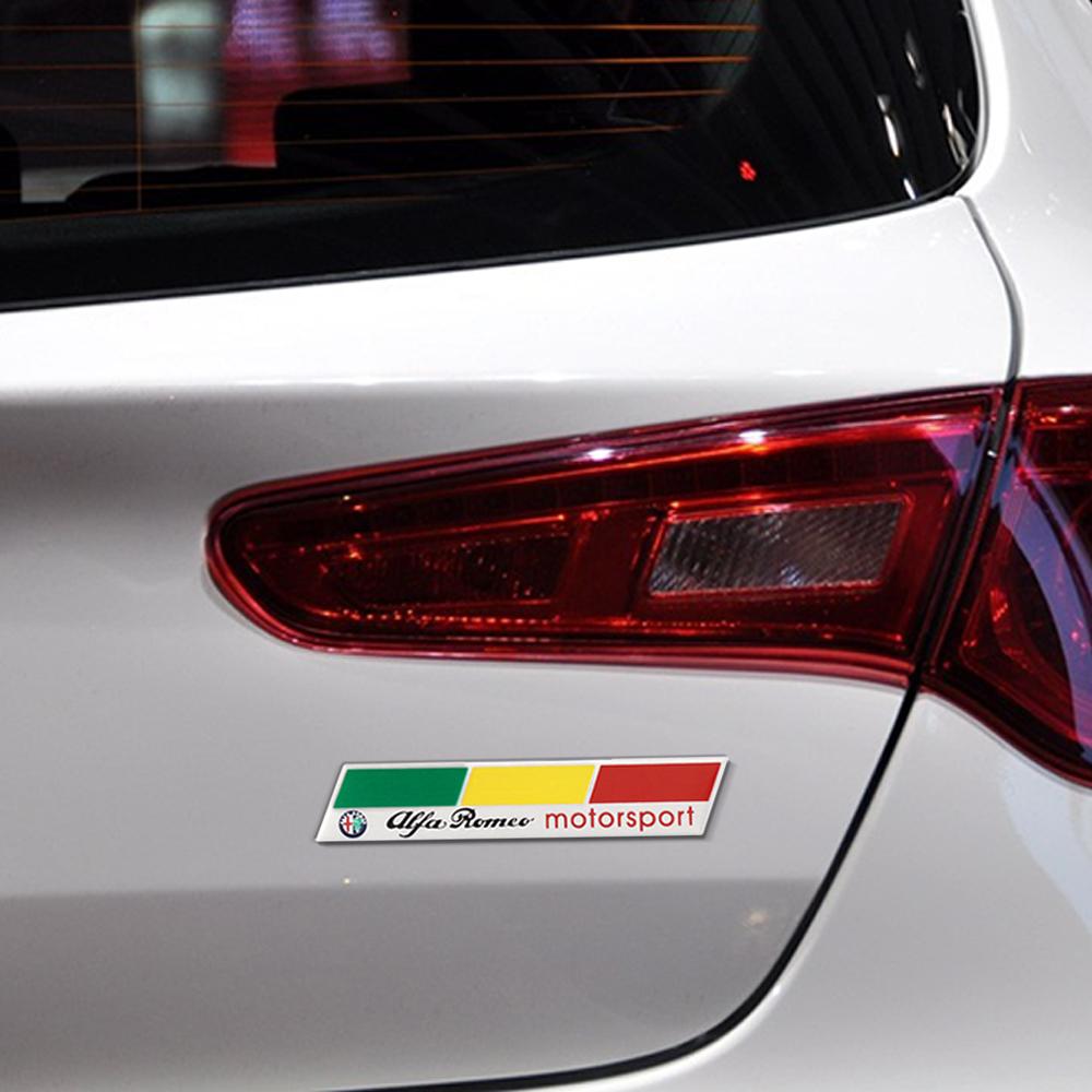 Car Stickers For Alfa Romeo 3D Metal Car Decor Emblem Fender Sticker Rear Trunk Badge Decal For Alfa Romeo Giulia Stelvio Giulie