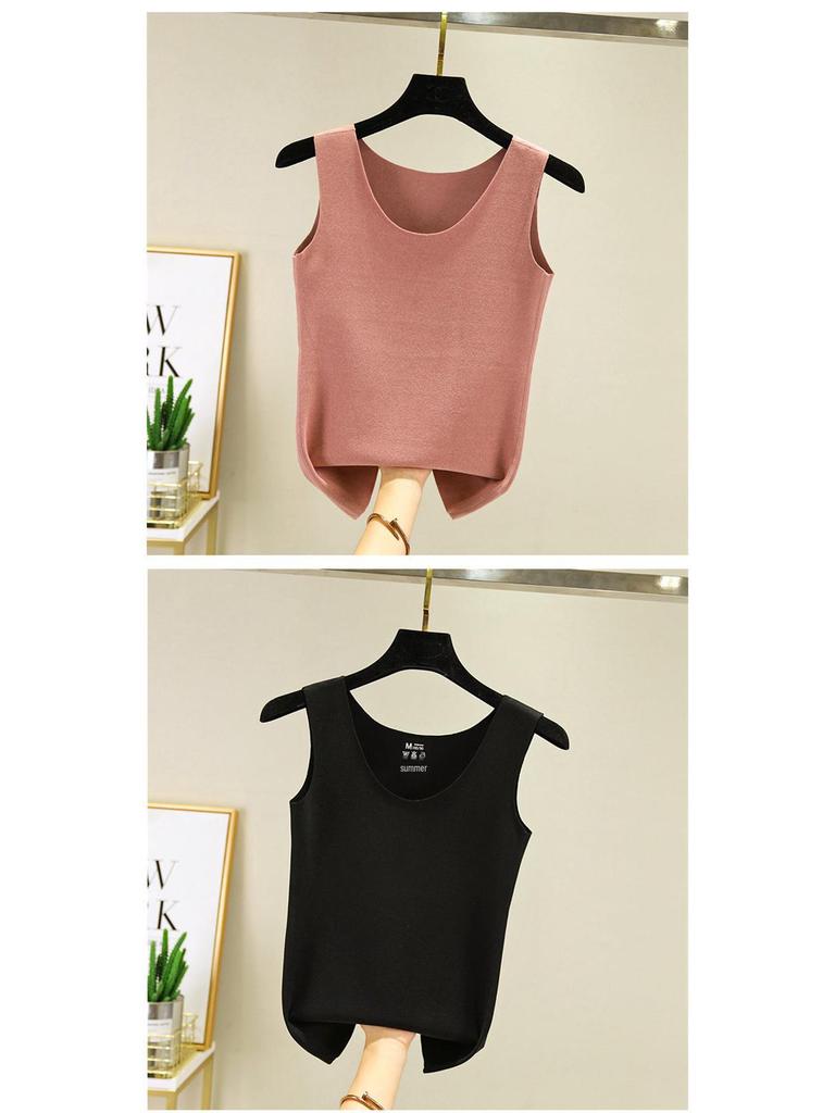 Women's Slim Double-Faced Fleece Vest: Warm Seamless Cotton Bottoming Shirt for Autumn and Winter