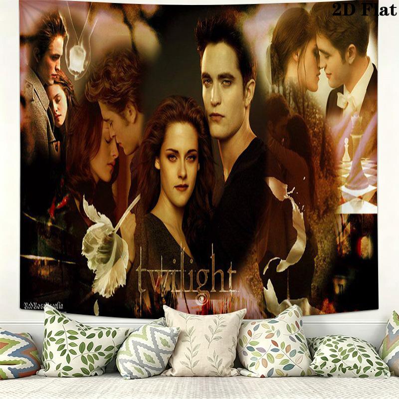 Twilight Poster Wall Tapestry Aesthetic Wall Hanging Printed Fabric Blanket Decorative Tapestries for Bedroom Living Room Home Decor