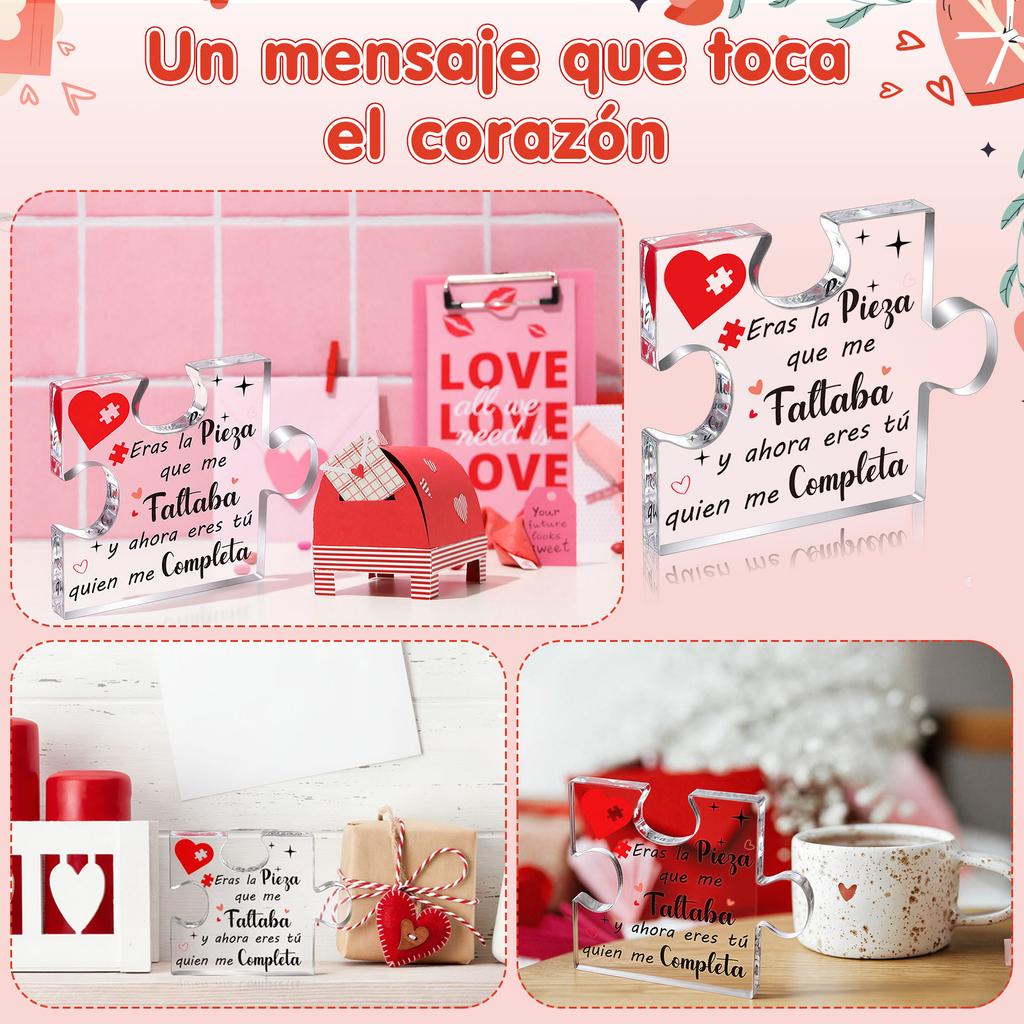 Acrylic Puzzle Plate - Wedding Anniversary Table Decoration For Couple Boyfriend Wife Husband And Lovers